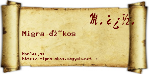 Migra Ákos névjegykártya